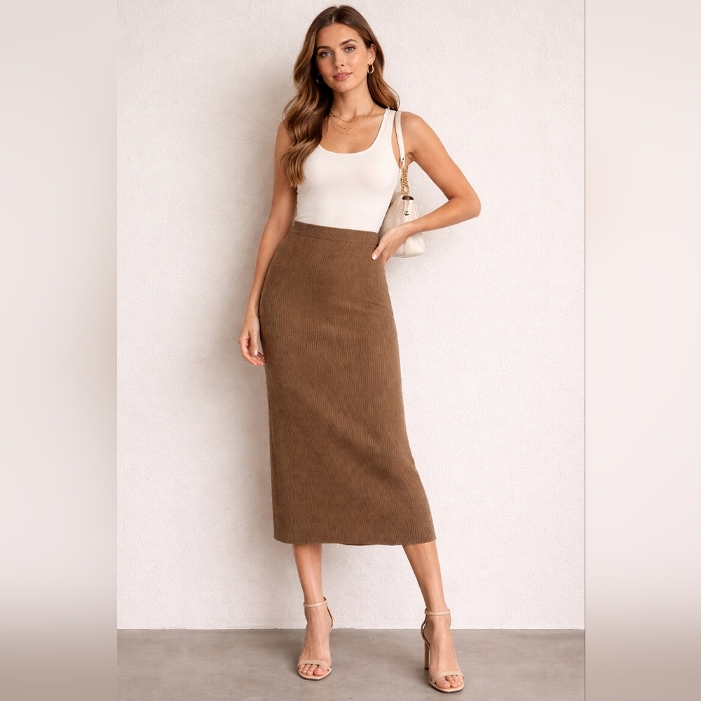 Elegant Brown Midi Dress